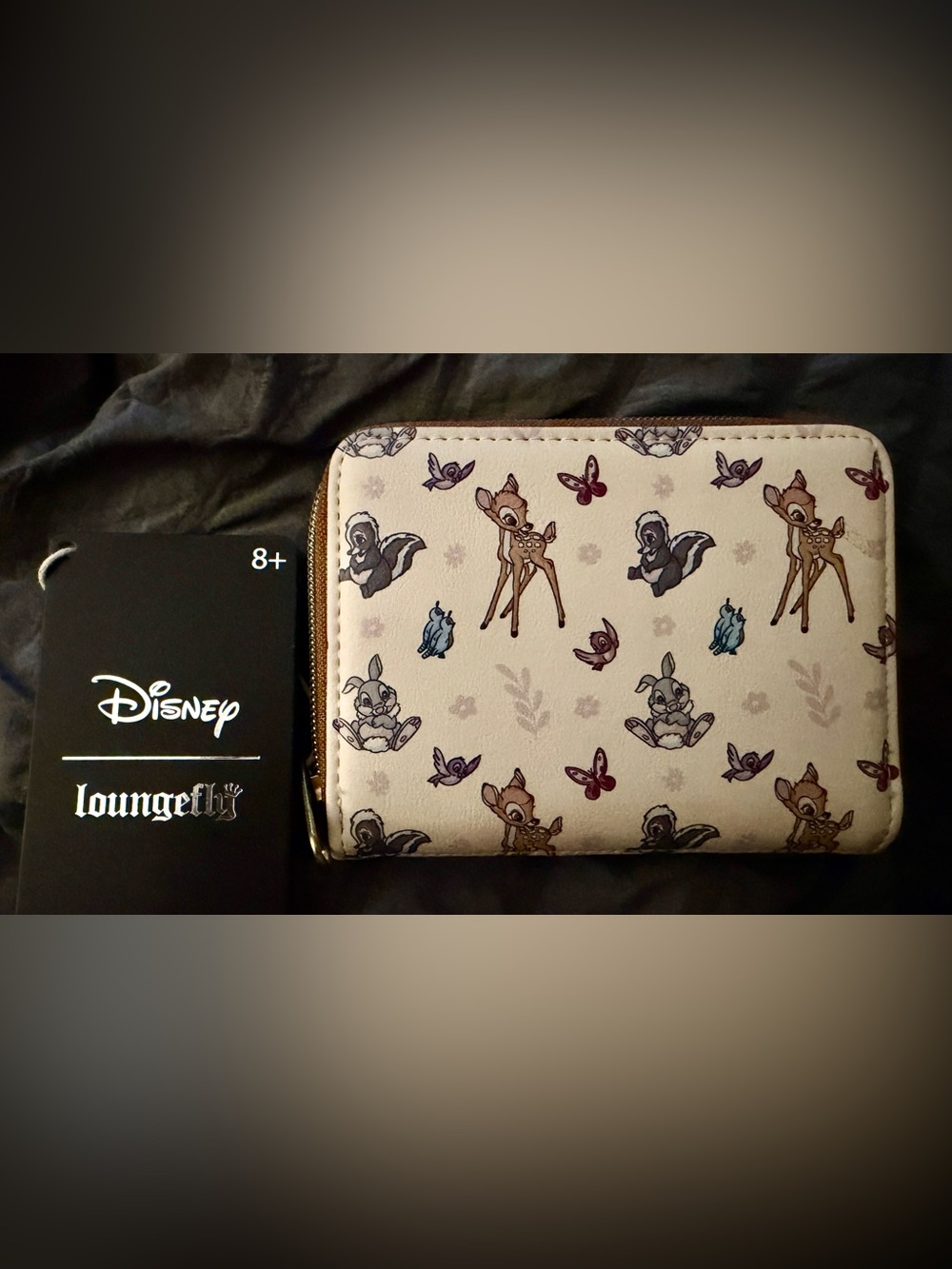 Disney Cream and Brown Bambi Zip Wallet by Loungefly